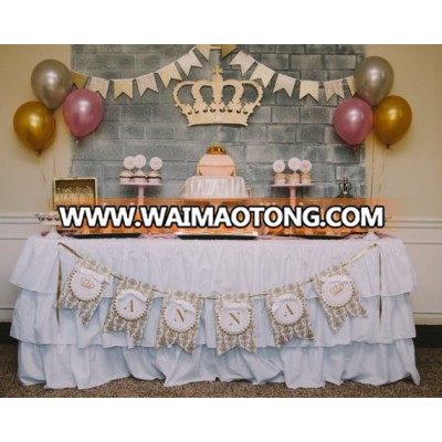 New Design Ruffled Polyester Table Skirting For Wedding